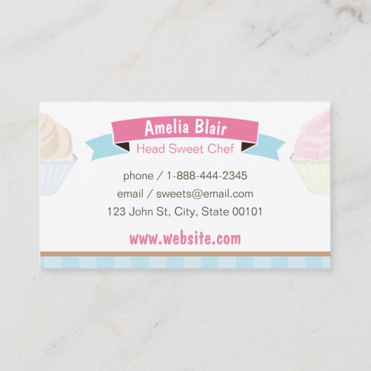 Visitekaartje voor gebak (Achterkant)