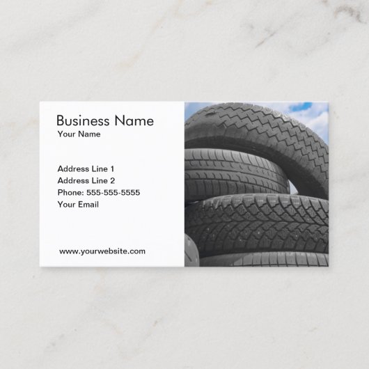 Visitekaartje voor gebruikte banden (Voorkant)