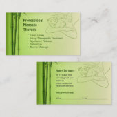 Visitekaartje voor gecertificeerde massagetherapie afsprakenkaartje (Voorkant / Achterkant)