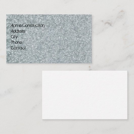 Visitekaartje voor gegalvaniseerd metaal (Voorkant / Achterkant)