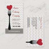 Visitekaartje voor gekookt hartrestaurant/catering (Voorkant / Achterkant)