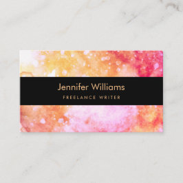 Visitekaartje voor gele en roze Waterverf