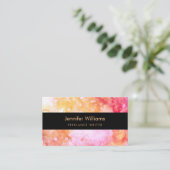 Visitekaartje voor gele en roze Waterverf (Staand voorkant)