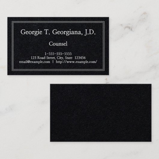 Visitekaartje voor gewone en ondergeciteerde raads (Voorkant / Achterkant)