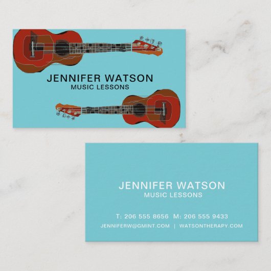 Visitekaartje voor gitaren (Voorkant / Achterkant)