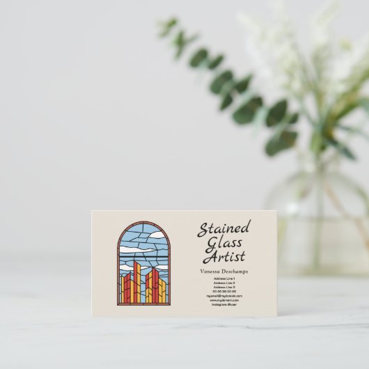 Visitekaartje voor Glas in lood Artist (Staand voorkant)