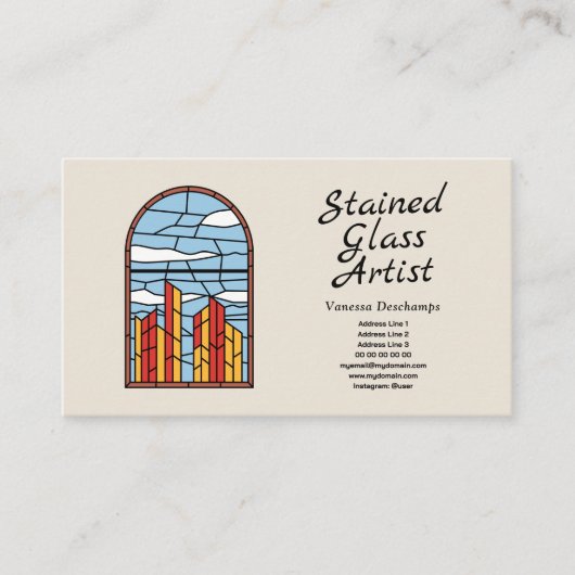 Visitekaartje voor Glas in lood Artist (Voorkant)