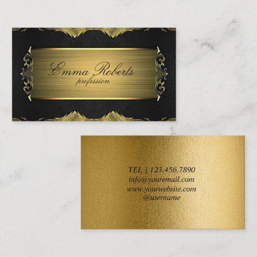 Visitekaartje voor Gold en Black Texture (Voorkant / Achterkant)
