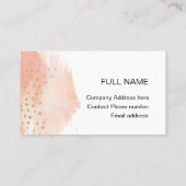 Visitekaartje voor Gold en Blush Waterverf (Achterkant)