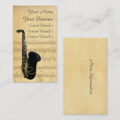 Visitekaartje voor Gold- en zwarte-saxophonplaat (Voorkant / Achterkant)