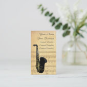 Visitekaartje voor Gold- en zwarte-saxophonplaat (Staand voorkant)