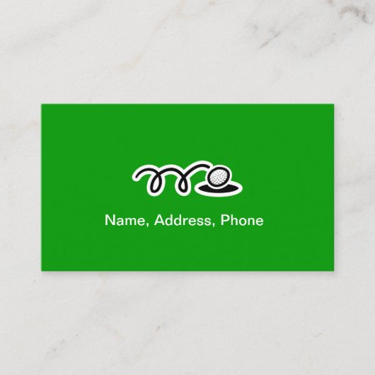 Visitekaartje voor golfspelers en trainers (Voorkant)