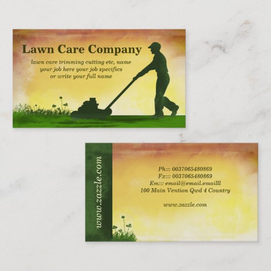 visitekaartje voor grasgrassen (Voorkant / Achterkant)