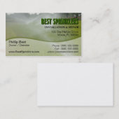 Visitekaartje voor grasprinkler/landschapsarchitec (Voorkant / Achterkant)