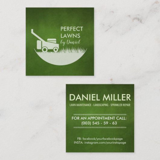 Visitekaartje voor graszorg en landschapsarchitect (Voorkant / Achterkant)