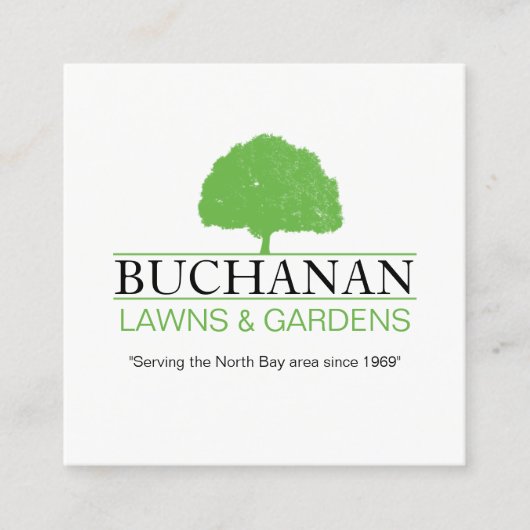 Visitekaartje voor graszorg en tuinonderhoud (Voorkant)