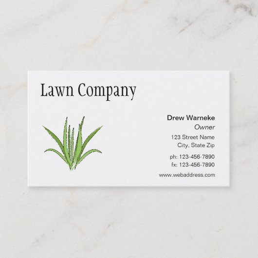 Visitekaartje voor graszorg of landschapsontwerp (Voorkant)
