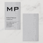 Visitekaartje voor grijze monogram van het patroon (Voorkant / Achterkant)