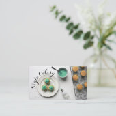 Visitekaartje voor groene cupcakes (Staand voorkant)