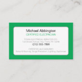 Visitekaartje voor groene elektrische apparaten (Voorkant)