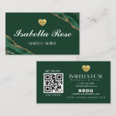 Visitekaartje voor groene en goudmarmer Agate (Voorkant / Achterkant)