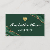 Visitekaartje voor groene en goudmarmer Agate (Voorkant)