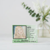 Visitekaartje voor groene gloed met flyer-hype (Staand voorkant)