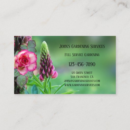 Visitekaartje voor groene landschapsarchitectuur (Achterkant)