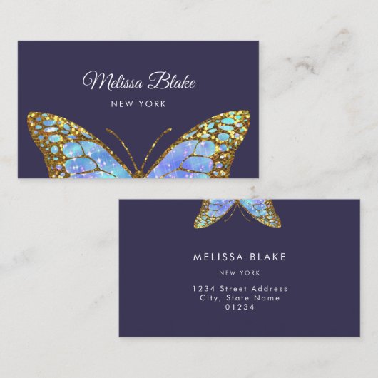 visitekaartje voor groot vlinderontwerp (Voorkant / Achterkant)