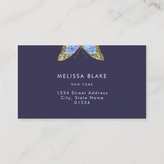 visitekaartje voor groot vlinderontwerp (Achterkant)