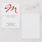 Visitekaartje voor grote monogram rode kalligrafie (Voorkant / Achterkant)