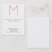 Visitekaartje voor grote monogram rode kalligrafie (Voorkant / Achterkant)