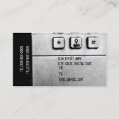 visitekaartje voor grunge toetsenblok (Achterkant)