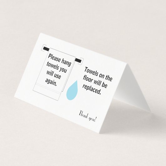 Visitekaartje voor handdoeken (Voorkant)