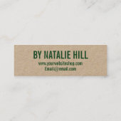 visitekaartje voor handgemaakte rustige bloemen (Achterkant)