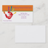 Visitekaartje voor handmatige kinderopvang (Voorkant / Achterkant)