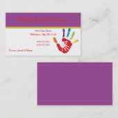 Visitekaartje voor handmatige kinderopvang (Voorkant / Achterkant)