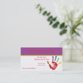 Visitekaartje voor handmatige kinderopvang (Staand voorkant)