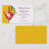Visitekaartje voor handmatige kinderopvang (Voorkant / Achterkant)