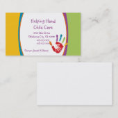 Visitekaartje voor handmatige kinderopvang (Voorkant / Achterkant)