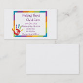 Visitekaartje voor handmatige kinderopvang (Voorkant / Achterkant)