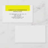 Visitekaartje voor hedendaags geel witconsultant (Voorkant / Achterkant)