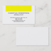 Visitekaartje voor hedendaags geel witconsultant (Voorkant / Achterkant)