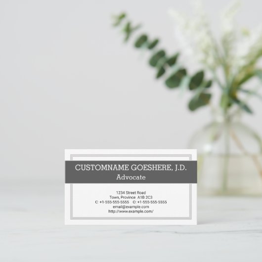 Visitekaartje voor hedendaagse en trendy advocaten (Staand voorkant)