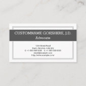 Visitekaartje voor hedendaagse en trendy advocaten (Voorkant)