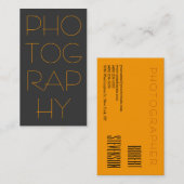 Visitekaartje voor hedendaagse grijze geel fotogra (Voorkant / Achterkant)