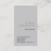 Visitekaartje voor hedendaagse grijze platte stijl (Achterkant)