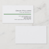 Visitekaartje voor hedendaagse zwarte witte groene (Voorkant / Achterkant)