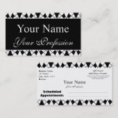 Visitekaartje voor herinneringen voor zwart-witben afsprakenkaartje (Voorkant / Achterkant)