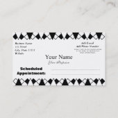 Visitekaartje voor herinneringen voor zwart-witben afsprakenkaartje (Achterkant)